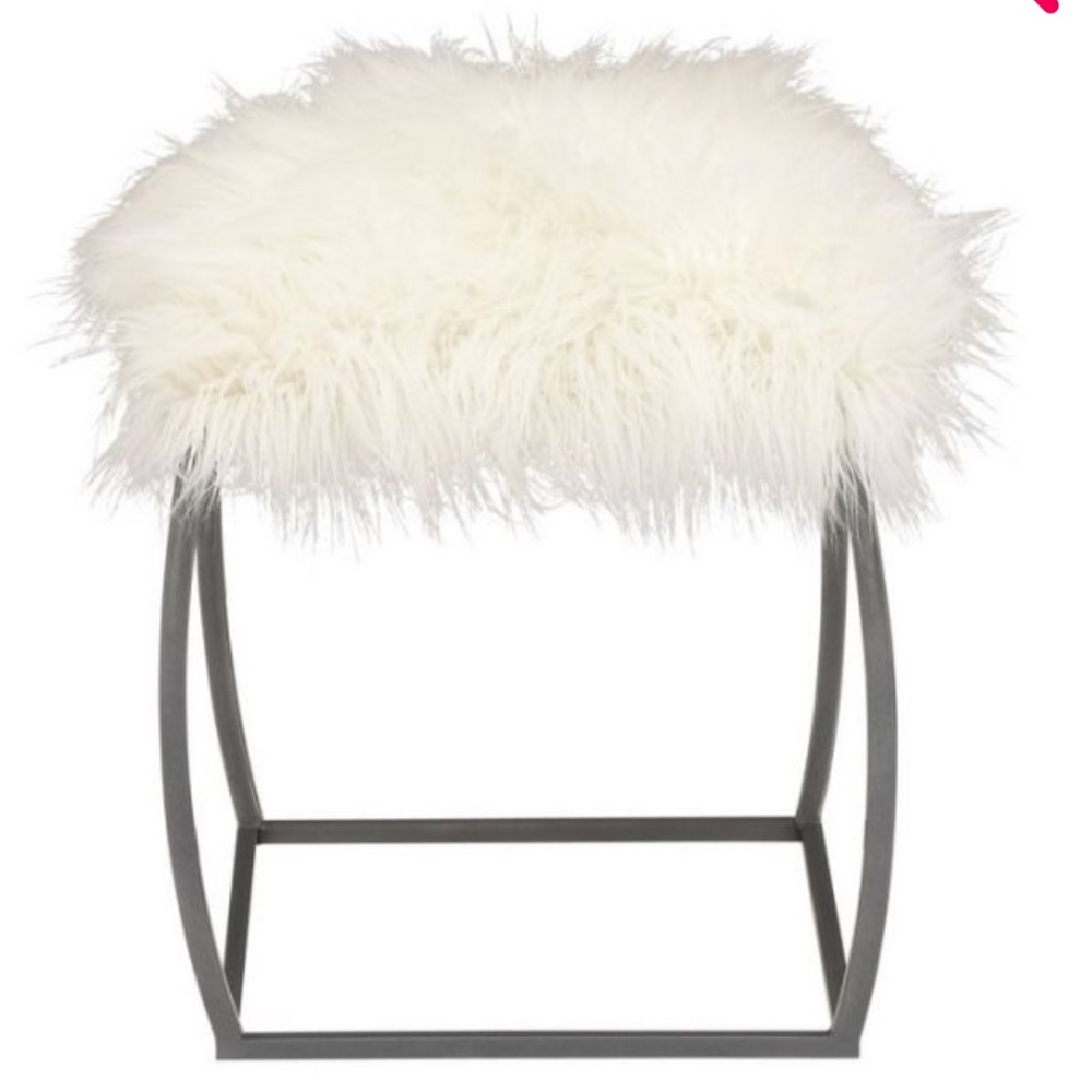 Uma faux fur footstool